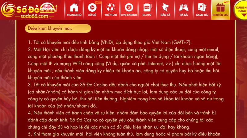 Điều kiện cần để tham gia khuyến mãi